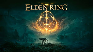 Elden Ring Key Art Featuring the Erdtree and a Lone Tarnished Warrior in a Dark Fantasy Landscape HD wallpaper