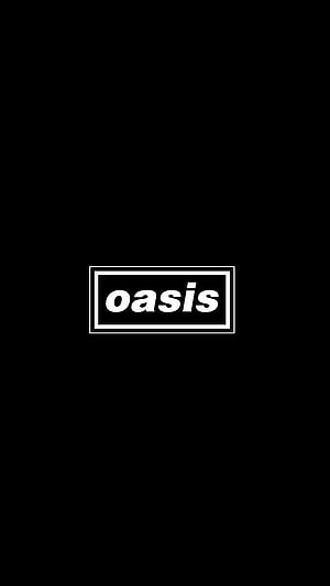 Oasis Band Logo Minimalist Black and White Typography Design HD phone wallpaper