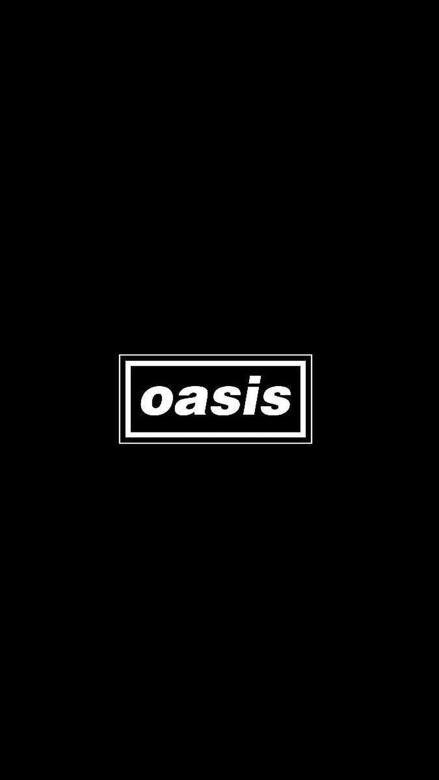 Oasis Band Logo Minimalist Black and White Typography Design HD phone wallpaper