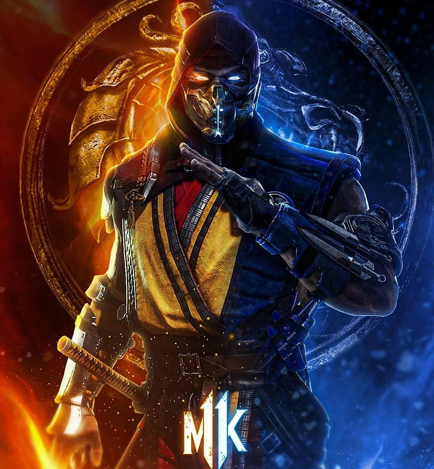Mortal Kombat 11 Scorpion and Sub-Zero Fire and Ice Character Artwork HD phone wallpaper