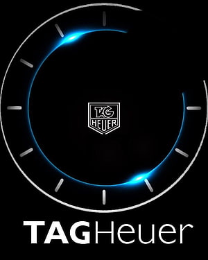 TAG Heuer Apple Watch Face with Blue Glow Ring and Minimalist Black Dial Design HD phone wallpaper