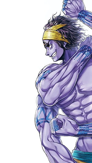Shiva from Record of Ragnarok in a Dynamic Fighting Pose with Muscular Anatomy HD phone wallpaper