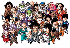 Akira Toriyama Dragon Ball Character Group Illustration HD wallpaper