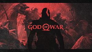 God of War 2018 Dark Silhouette and Mythological Battle Scene Wallpaper HD wallpaper