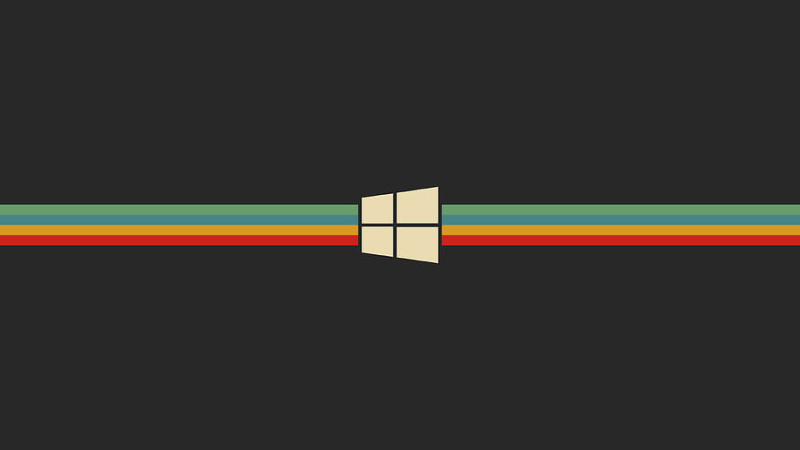 Windows Logo with Gruvbox Color Palette on Dark Minimalist Background HD wallpaper