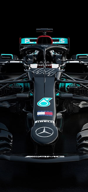 Mercedes AMG F1 W12 E Performance Front View with Petronas and Tommy Hilfiger Sponsors HD phone wallpaper