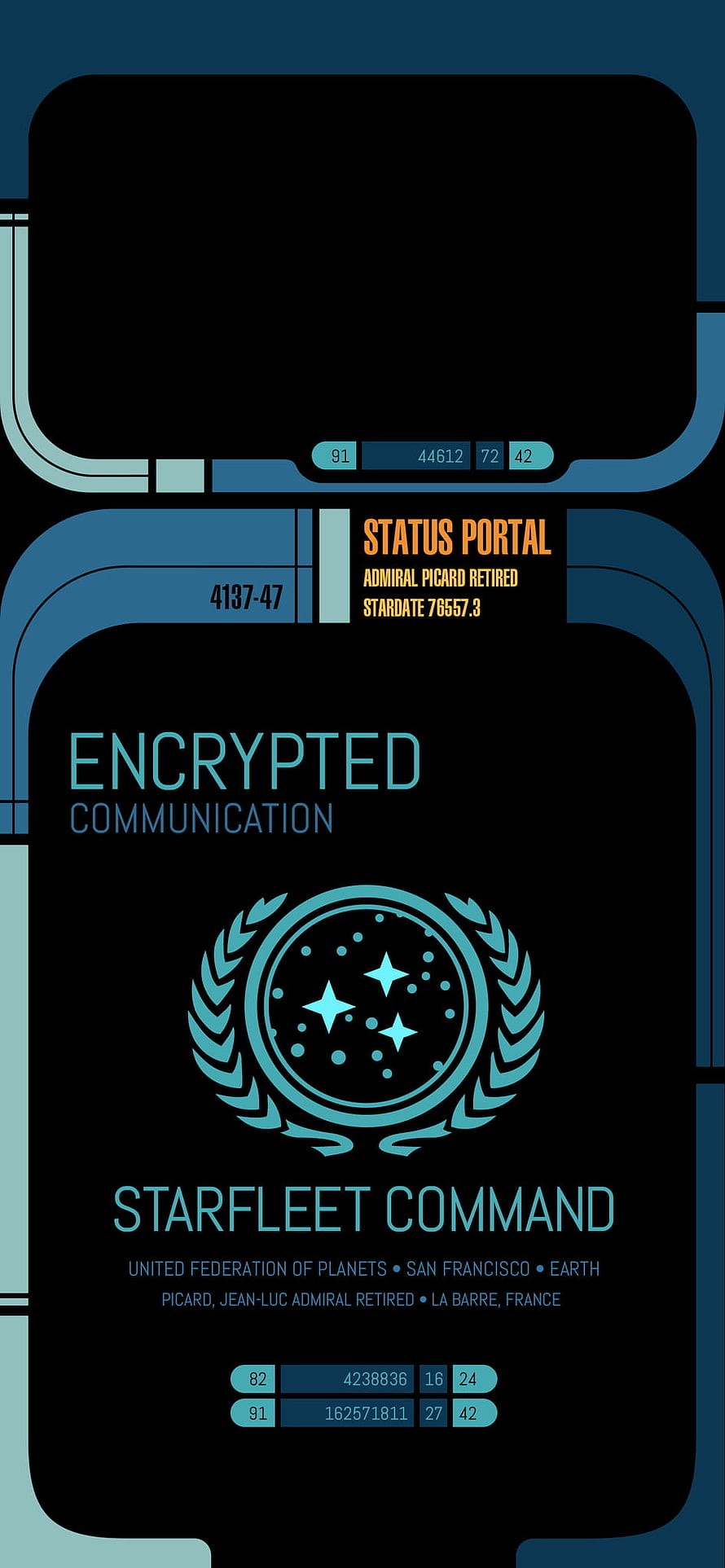 Star Trek Picard Starfleet Command Encrypted Communication Interface HD phone wallpaper