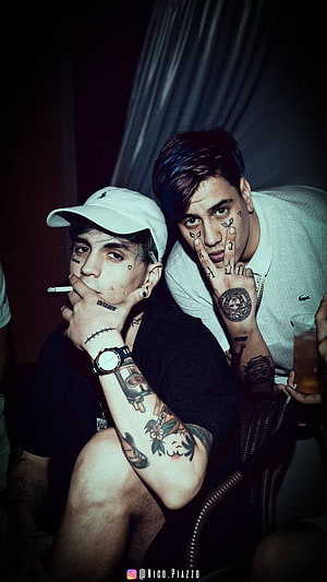Cro Y Duki Portrait With Tattoos And White Cap In Dimly Lit Setting HD phone wallpaper