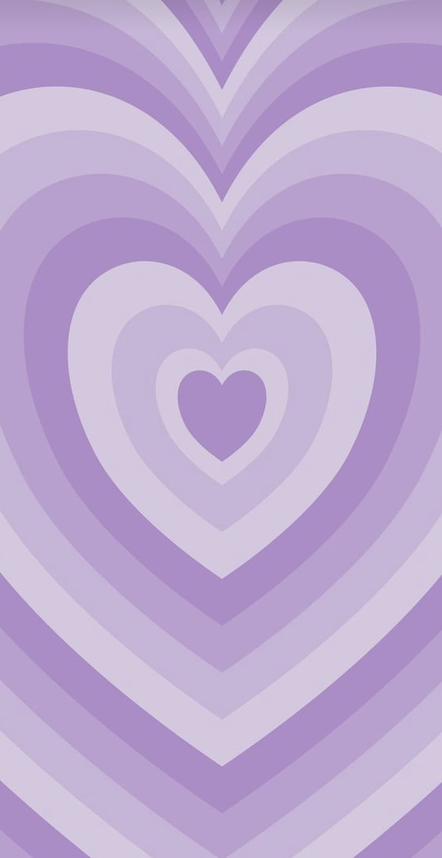Concentric Purple Heart Pattern with Soft Lavender Gradient and Minimalist Aesthetic Design HD phone wallpaper