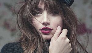Ana de Armas Portrait with Windblown Hair and Bold Red Lipstick HD wallpaper