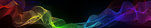 Vibrant RGB Waveform Abstract Digital Art Banner HD wallpaper