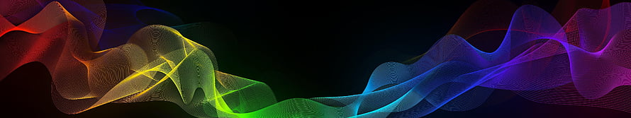Vibrant RGB Waveform Abstract Digital Art Banner HD wallpaper