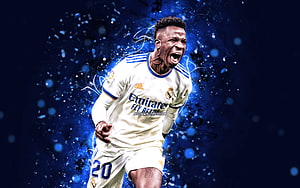 Vinicius Junior Real Madrid Goal Celebration Wallpaper HD wallpaper