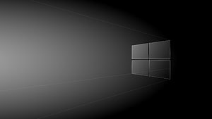 Minimalist Windows 10 Default Black and White Perspective Wallpaper HD wallpaper