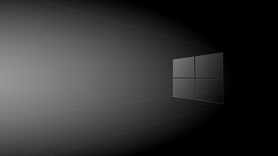 Minimalist Windows 10 Default Black and White Perspective Wallpaper HD wallpaper