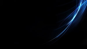 Abstract Blue Light Streaks on Black Background Minimalist Digital Art HD wallpaper
