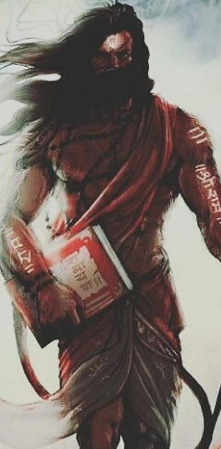 Parashuram warrior illustration with flowing hair and sacred text HD phone wallpaper