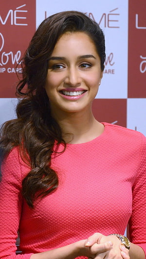 Shraddha Kapoor in a Coral Pink Top at a L'Oréal Event HD phone wallpaper