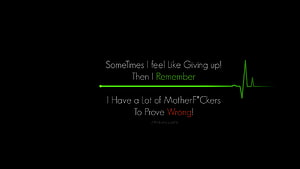 Motivational Hacker Quote with Green EKG Line on Black Background HD wallpaper