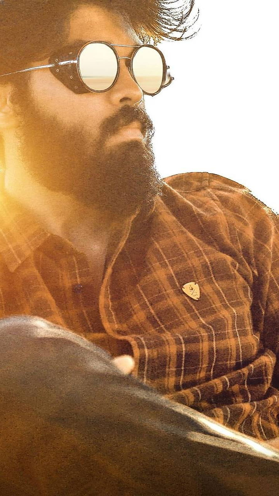 Dhruv Vikram in Round Sunglasses and Plaid Shirt with Warm Golden Lighting HD phone wallpaper