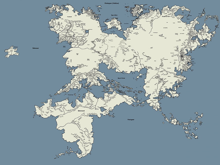 Middle Earth Fantasy Map from The Lord of the Rings and The Silmarillion HD wallpaper