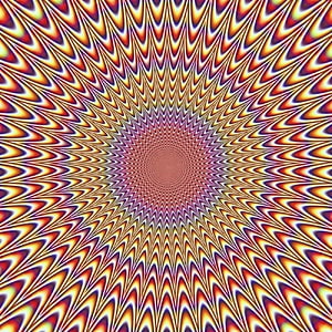 Hypnotic Radial Optical Illusion With Vibrant Warm Color Gradient HD phone wallpaper