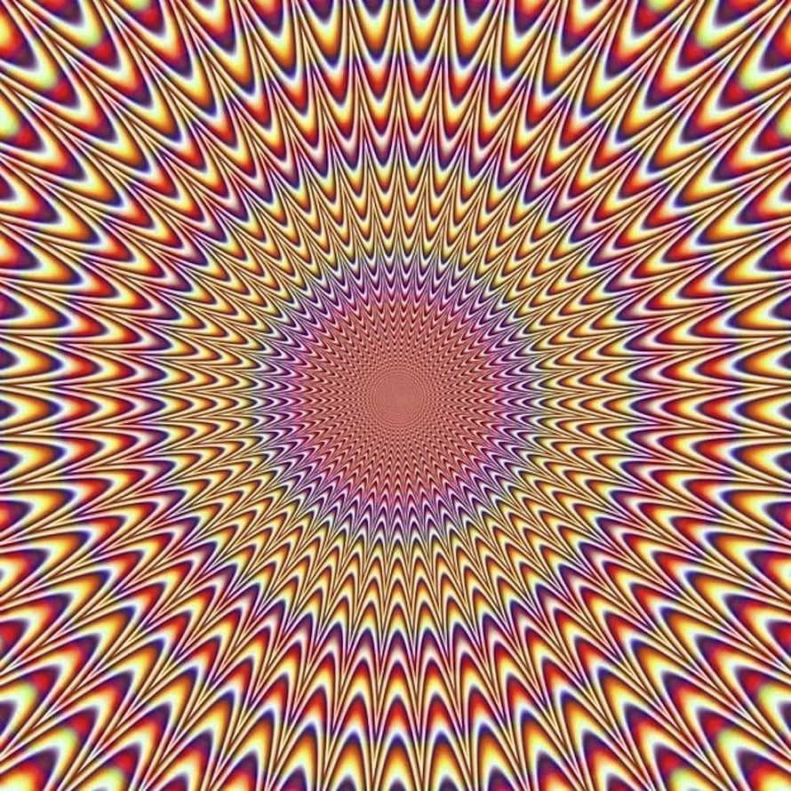 Hypnotic Radial Optical Illusion With Vibrant Warm Color Gradient HD phone wallpaper