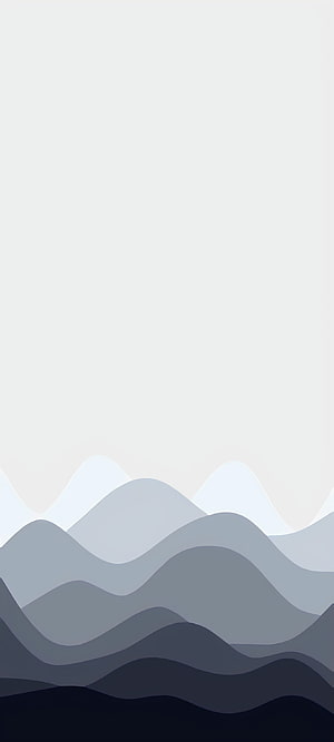 Minimalist Layered Mountain Landscape in Muted Blue and Gray Tones HD phone wallpaper