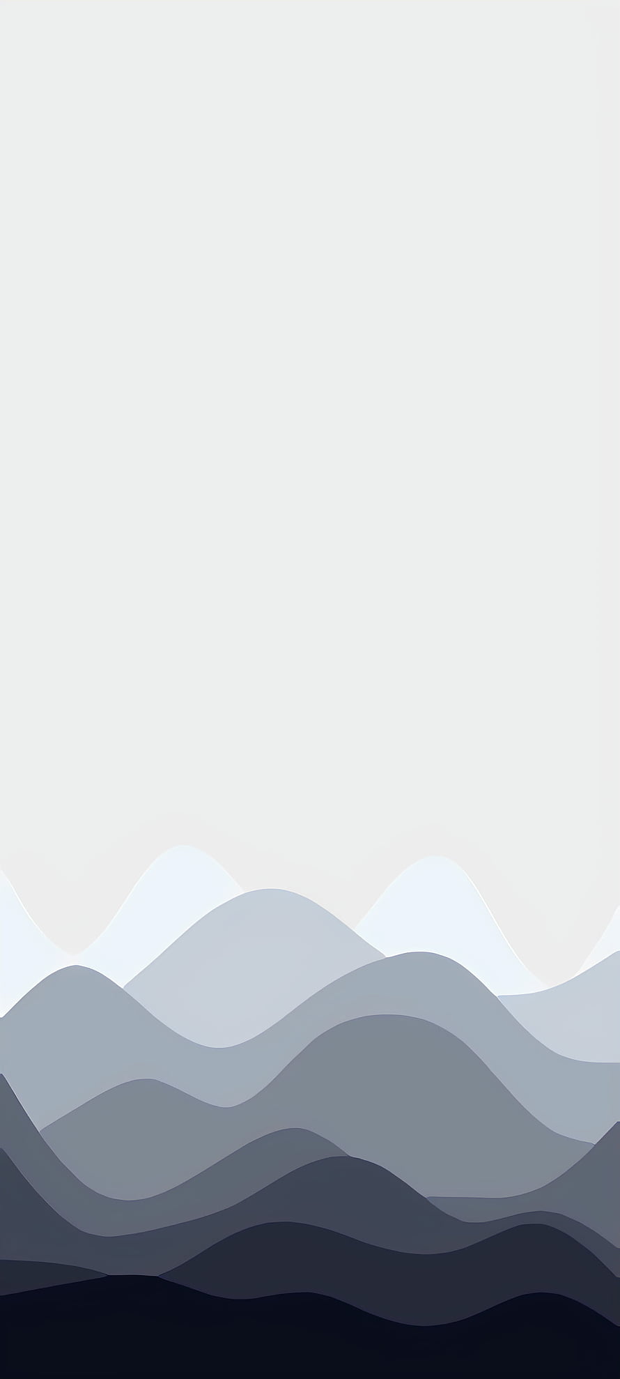 Minimalist Layered Mountain Landscape in Muted Blue and Gray Tones HD phone wallpaper