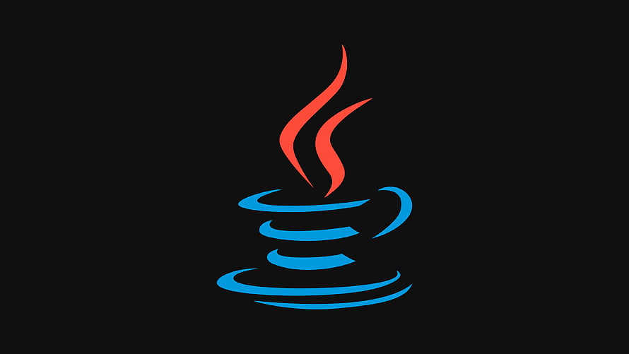 Java Programming Language Logo with Steaming Coffee Cup Icon on Black Background HD wallpaper