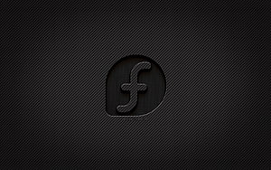 Fedora Linux Carbon Fiber Logo on Dark Textured Background HD wallpaper