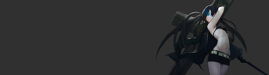 Dark Anime Girl with Long Black Hair and Blue Eyes Holding a Large Sword HD wallpaper