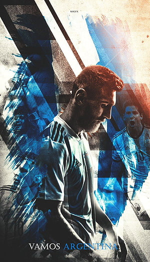 Lionel Messi Argentina National Team Artistic Portrait Wallpaper HD phone wallpaper