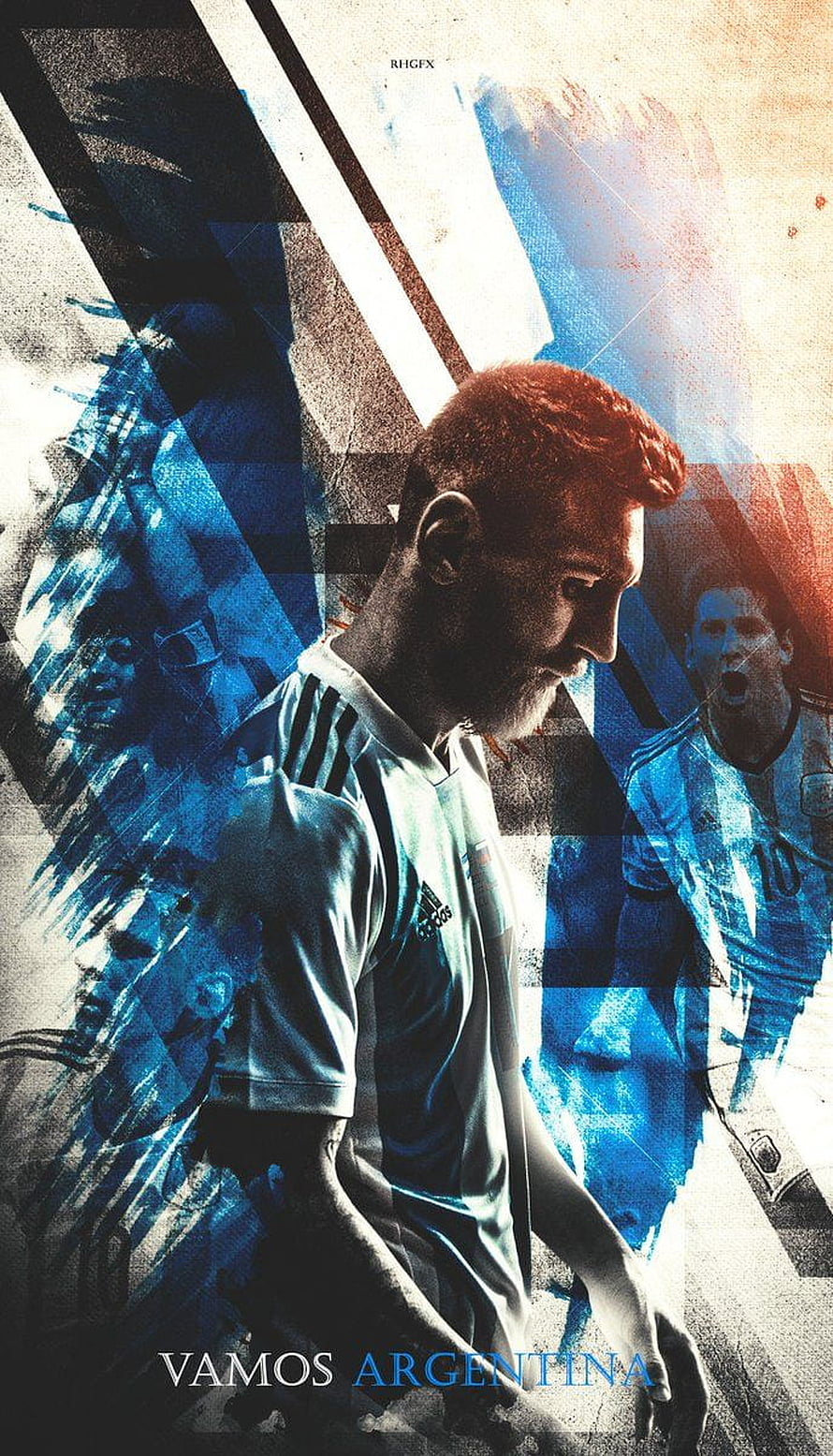 Lionel Messi Argentina National Team Artistic Portrait Wallpaper HD phone wallpaper