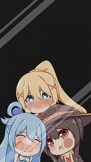 KonoSuba Chibi Anime Characters Cute Illustration Wallpaper HD phone wallpaper