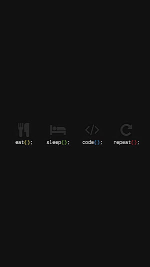Minimalist Developer Life Cycle: Eat Sleep Code Repeat on Dark Background HD phone wallpaper