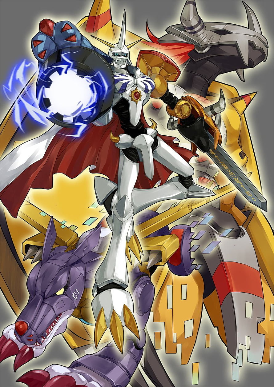 Omnimon Digimon Tamer Heroic Knight with Sword and Shield HD phone wallpaper