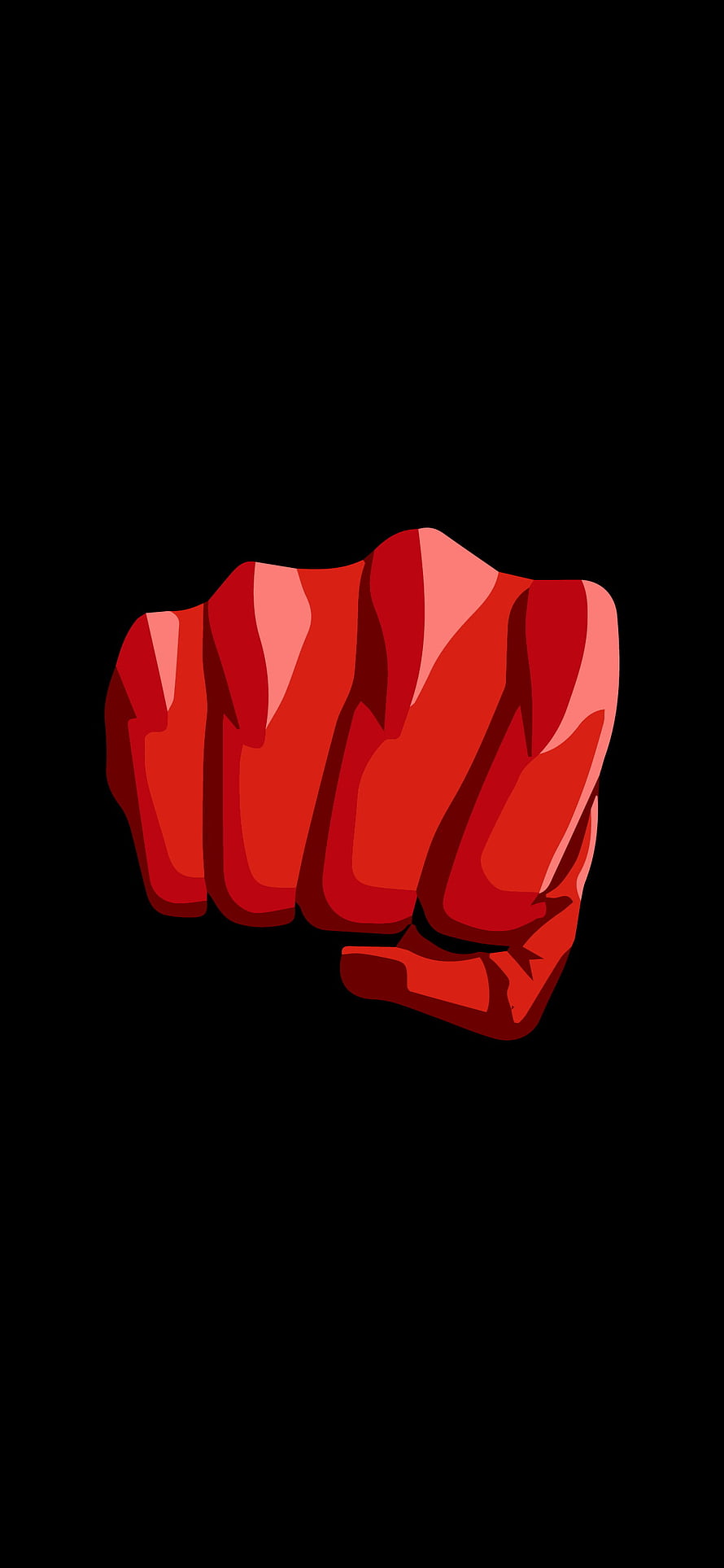 One Punch Man Red Fist Illustration on Black Background HD phone wallpaper