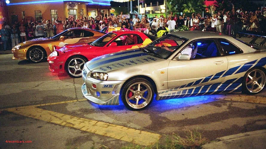 Nissan Silvia S15 with Blue Underglow at Night Street Meet with Modified JDM Cars HD wallpaper
