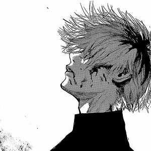 Kaneki Ken Profile Portrait in Black and White Manga Style HD phone wallpaper