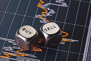 Metal Buy and Sell Dice on Financial Stock Market Chart Background HD wallpaper