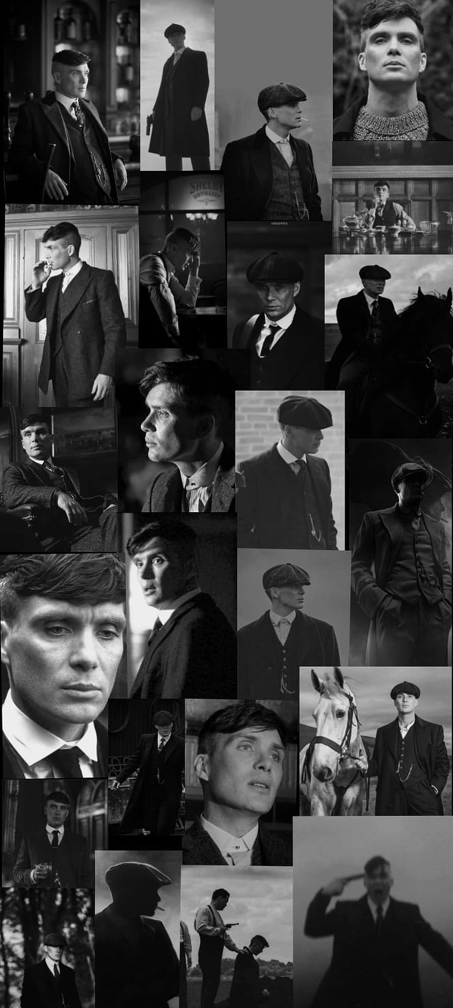 Peaky Blinders Thomas Shelby Black and White Character Collage HD phone wallpaper