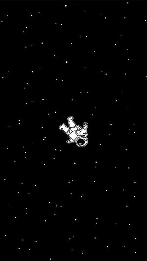 Minimalist Astronaut Floating in Starry Black Space HD phone wallpaper