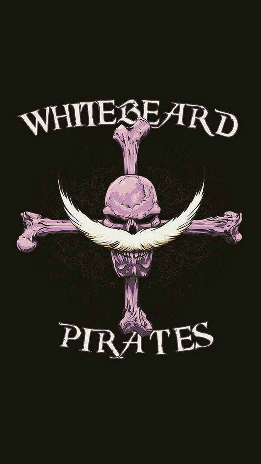 Whitebeard Pirates Jolly Roger Emblem with Skull and Crossed Bones HD phone wallpaper