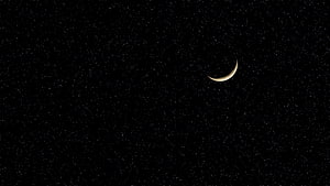 Crescent Moon and Starry Night Sky Dark Aesthetic Wallpaper HD wallpaper