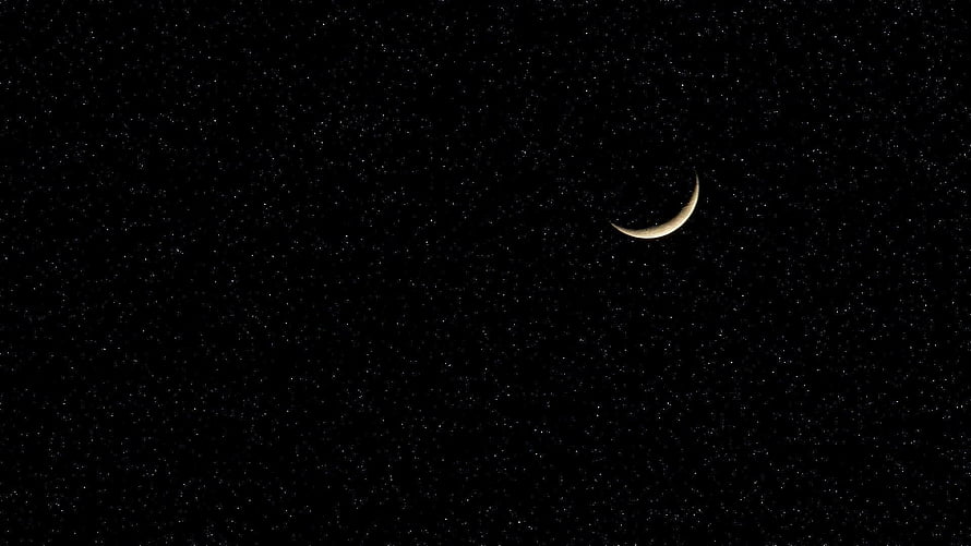 Crescent Moon and Starry Night Sky Dark Aesthetic Wallpaper HD wallpaper