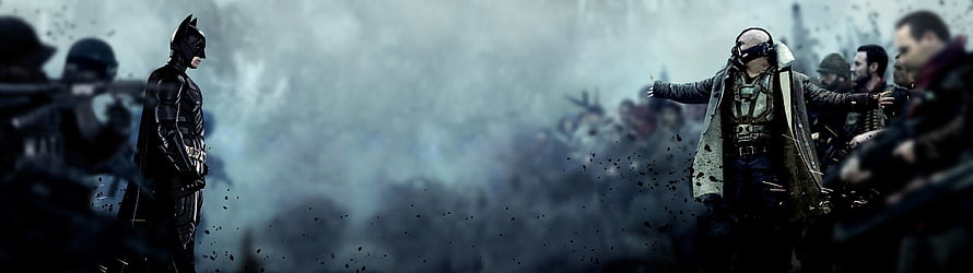 Batman and Bane Confrontation in Dark Knight Rises Cinematic Scene HD wallpaper