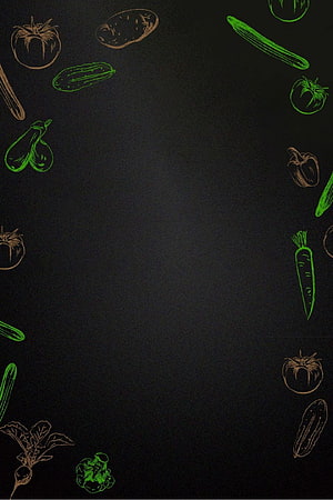 Hand-drawn vegetable sketch border on dark chalkboard background for menu design HD phone wallpaper