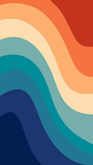 Retro Groovy Wave Pattern with Warm and Cool Color Bands HD phone wallpaper