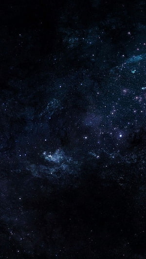 Deep Space Starfield with Nebulae and Distant Galaxies in Dark Blue Tones HD phone wallpaper